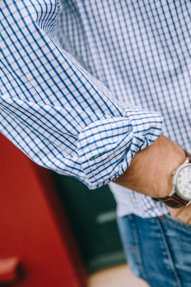 Blue Check Button Down