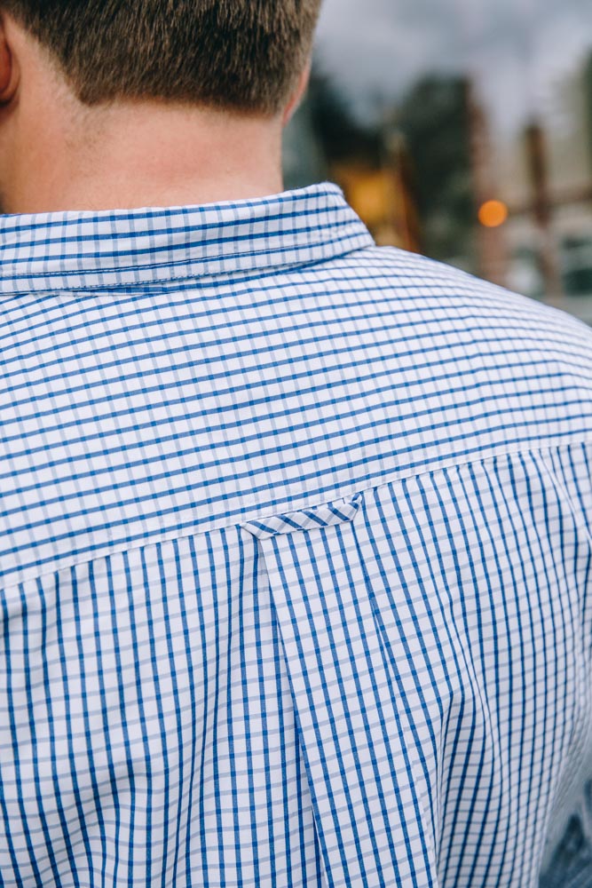 Blue Check Button Down