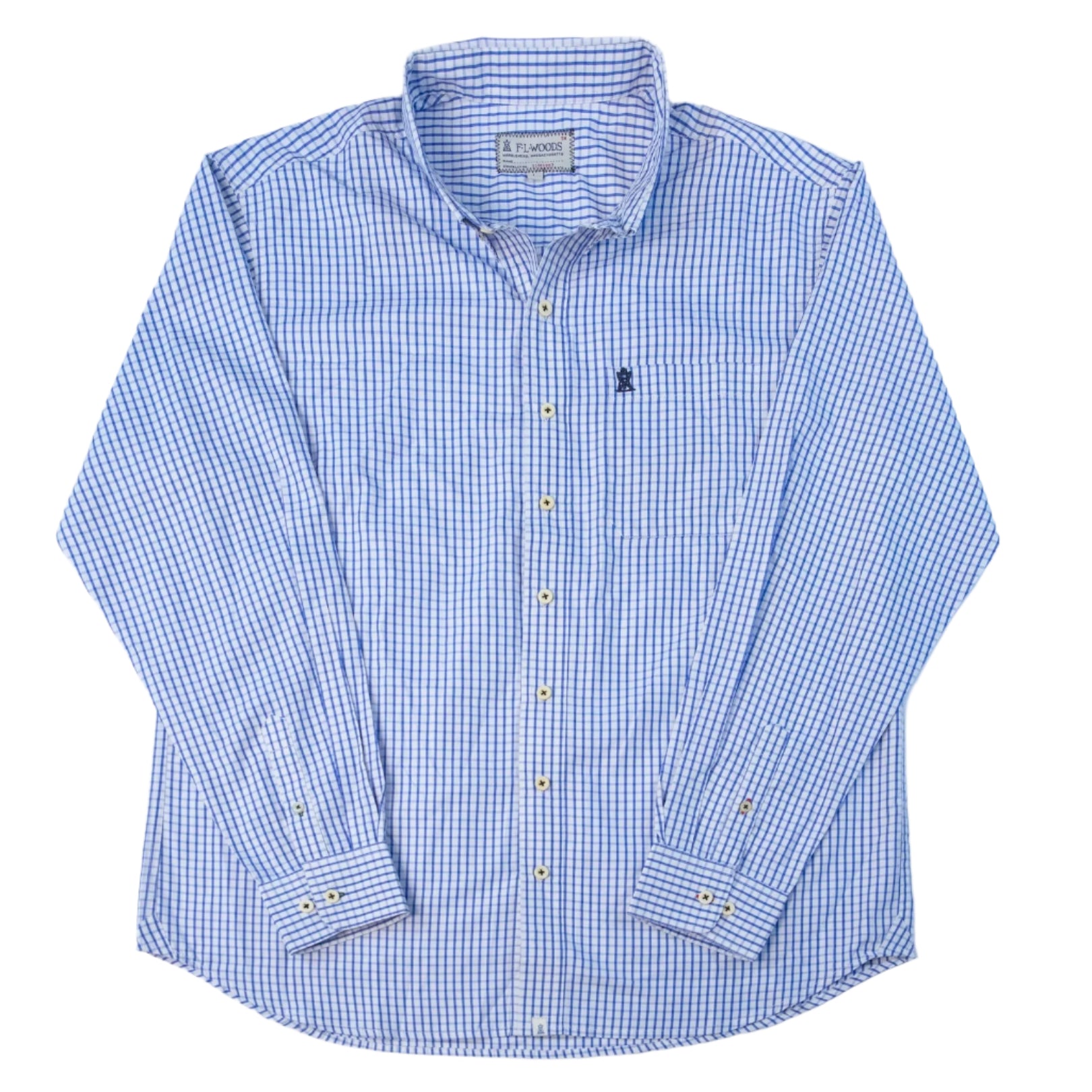Blue Check Button Down