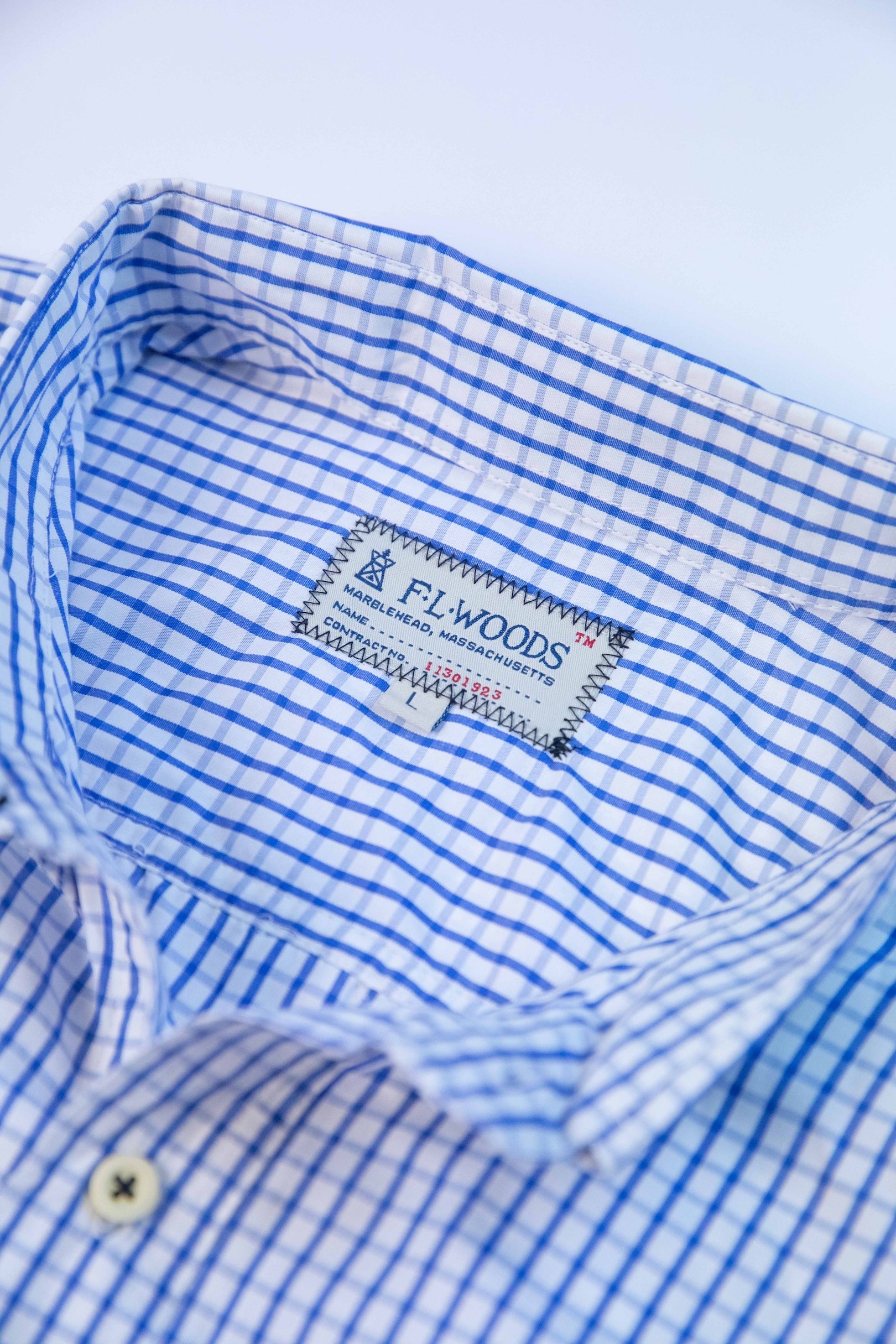 Blue Check Button Down