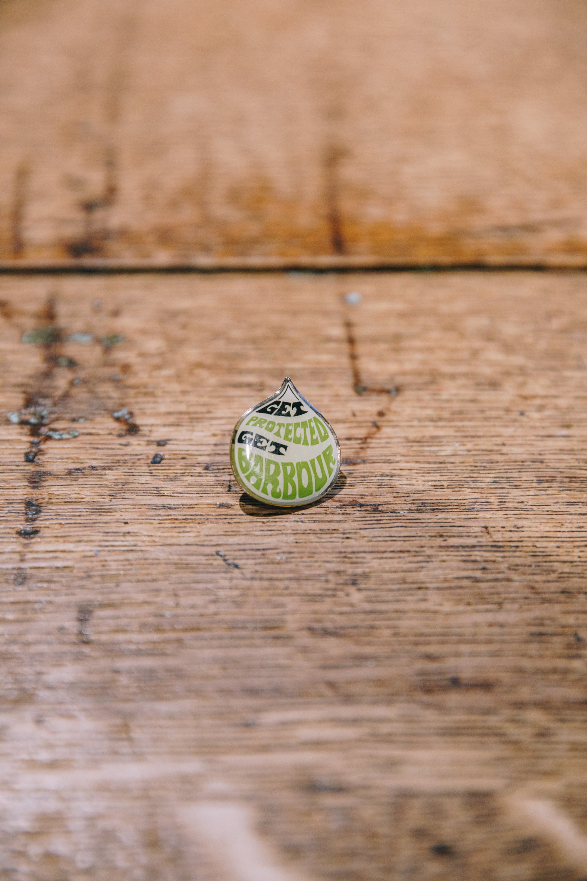 Vintage Barbour “Get Protected, Get Barbour” Pin