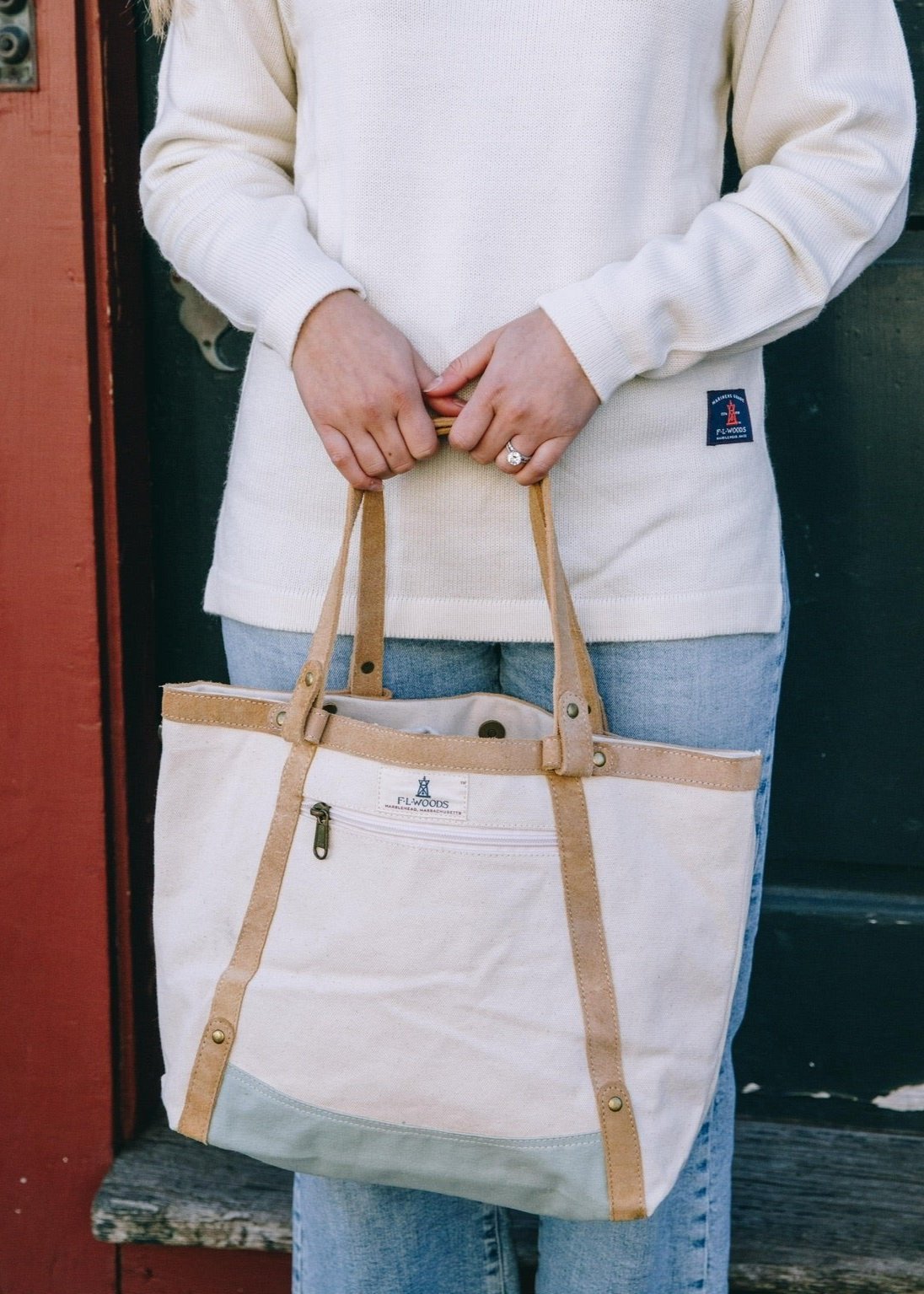 Sailmakers Handbag Tote - Suede Trim