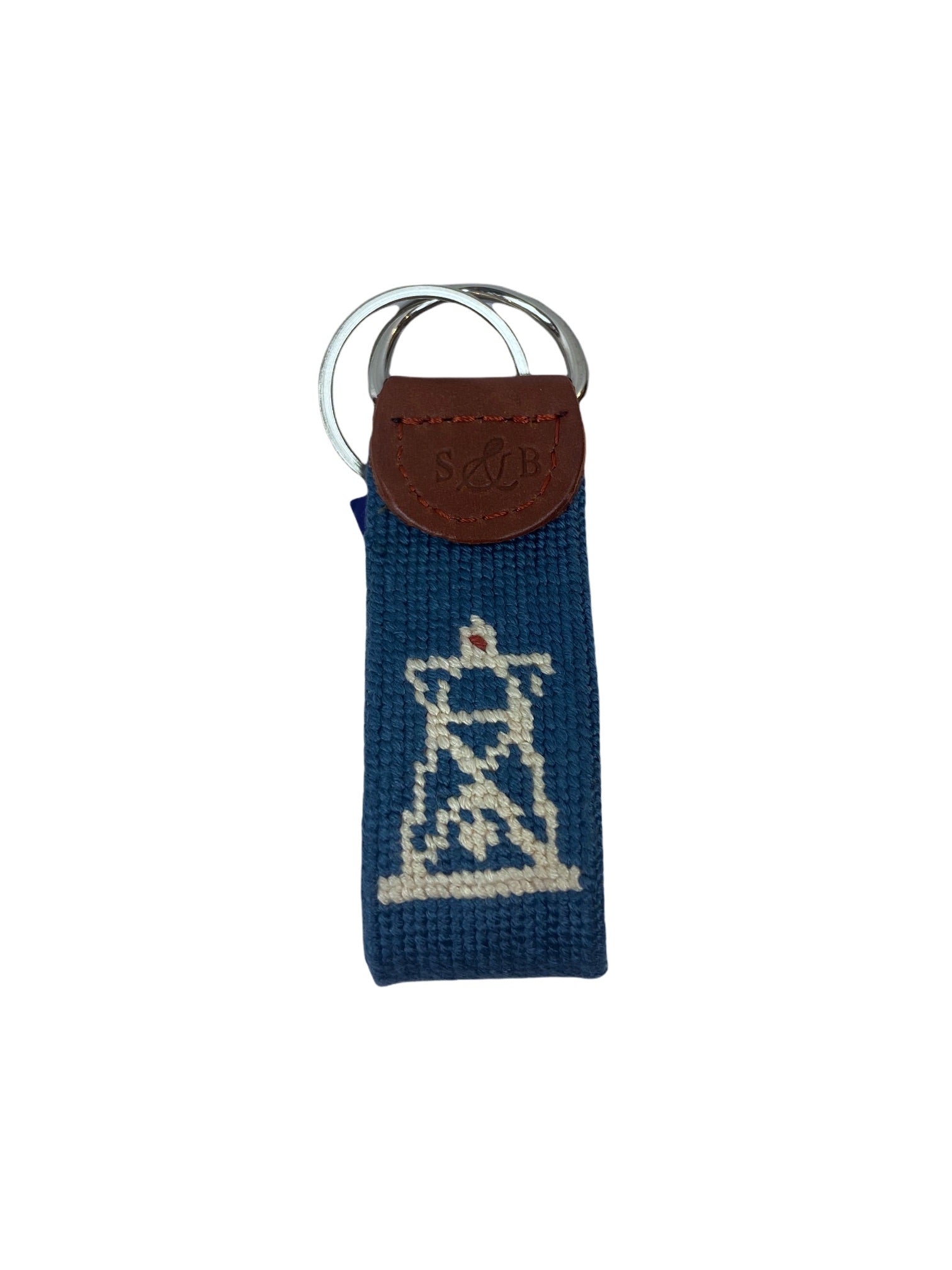 Needlepoint Buoy Keychain - Slate