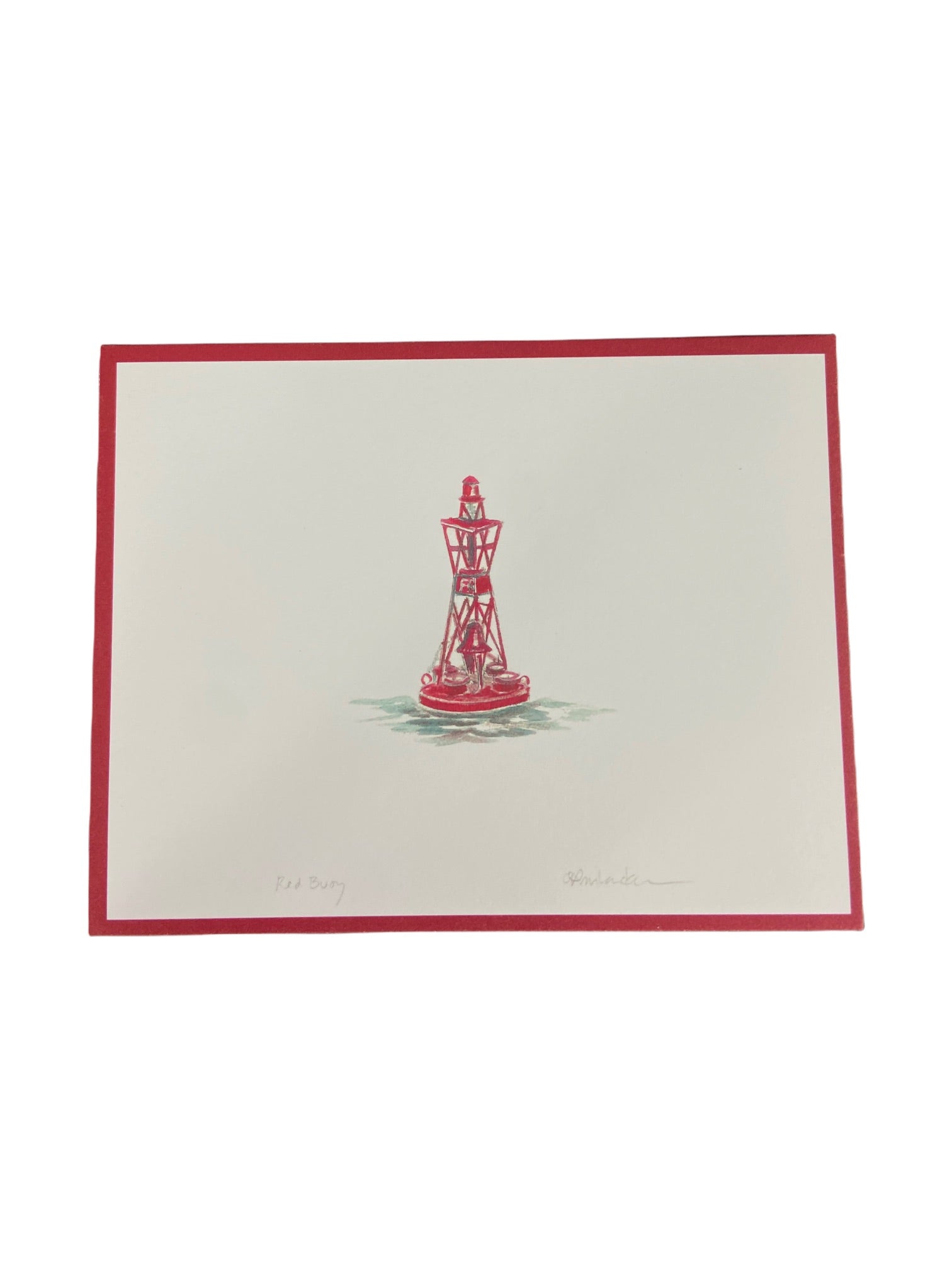 Red Buoy Note Card